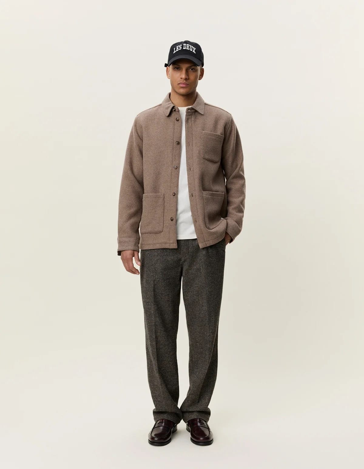 Wool Overshirt - Dark Sand Melange