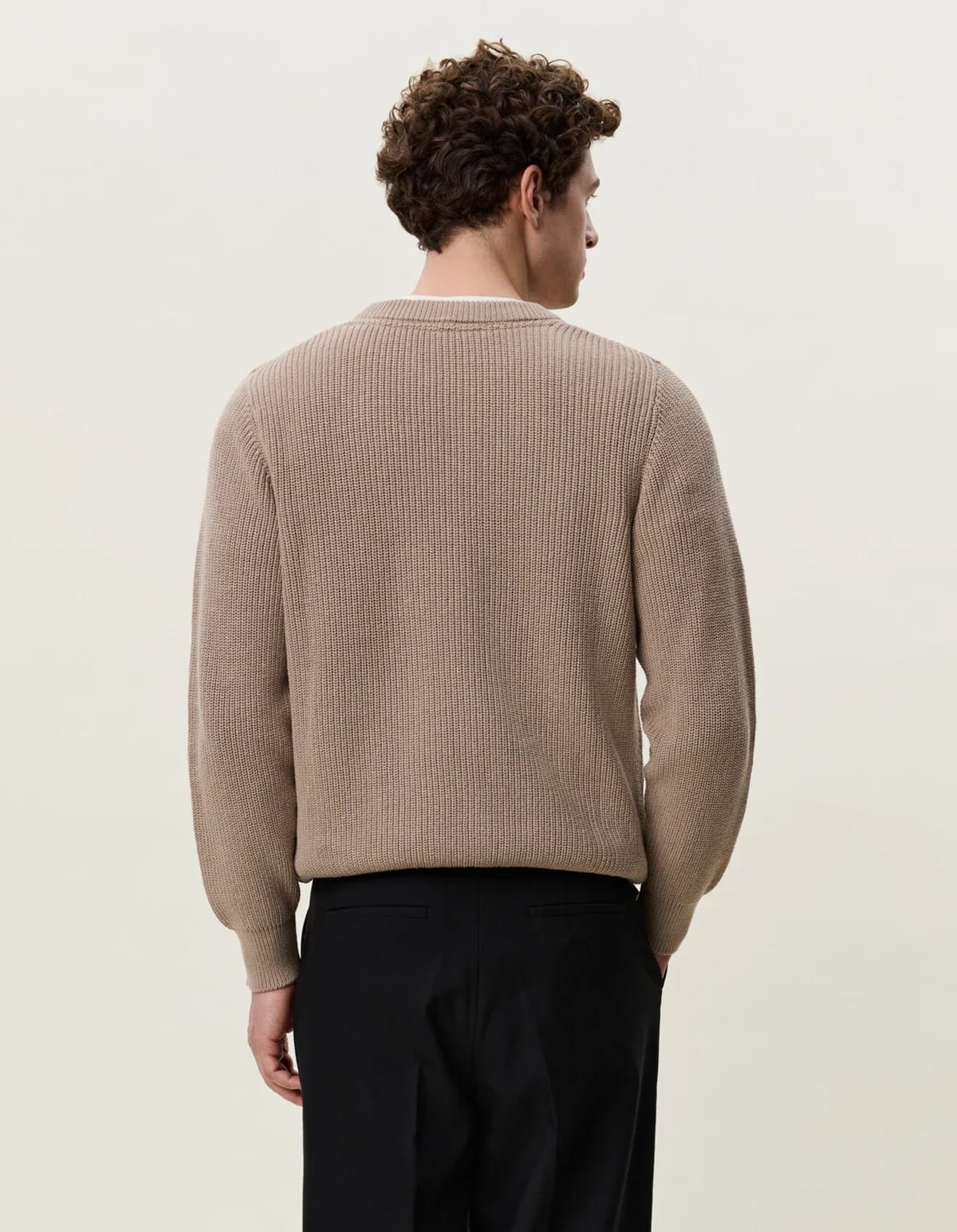 Rib Crewneck Knit - Dark Sand