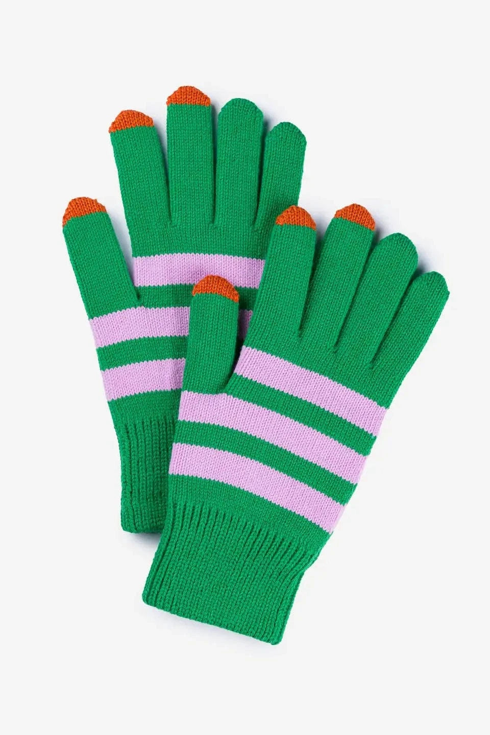 Stripe Touchscreen Gloves -  Kelly Lilac