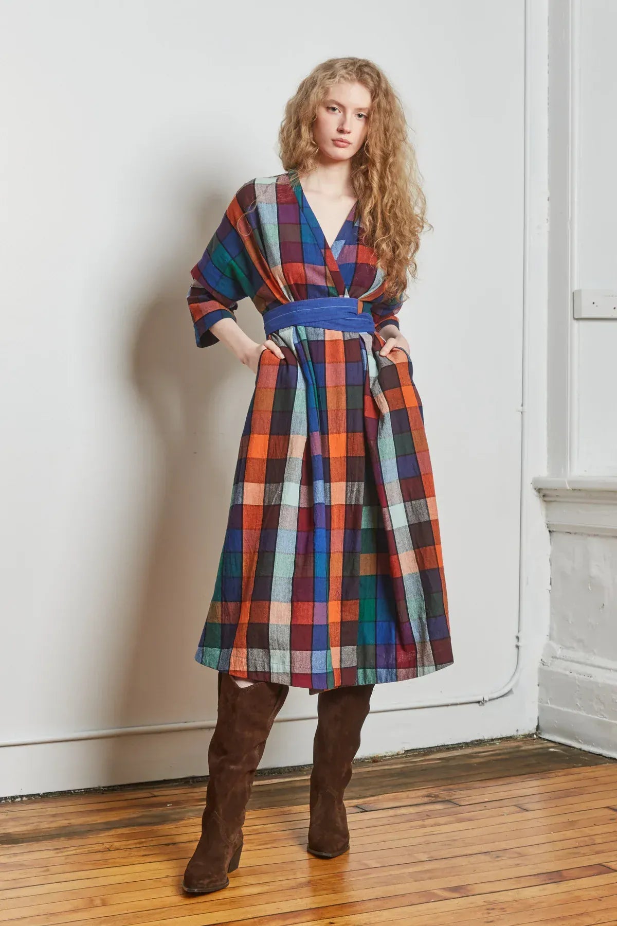 Nova Wrap Dress - Mosaic Chex