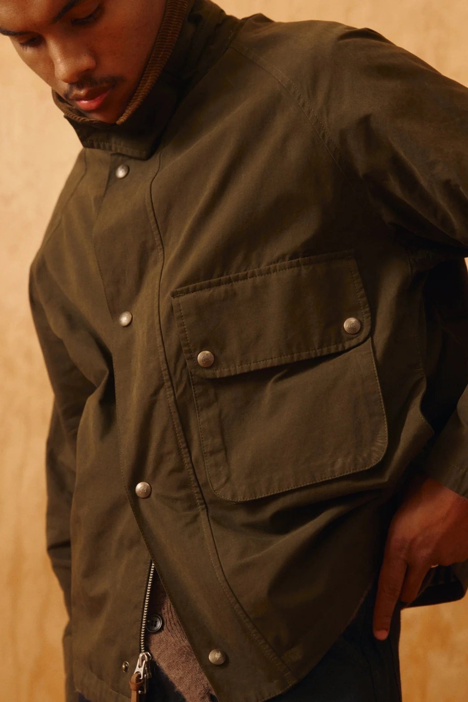 Bay Waxed Cotton Jacket - Olive