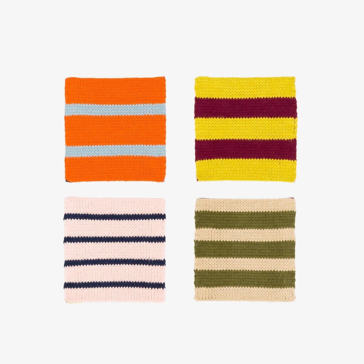 Patchwork Stripe Coaster Set - Desert