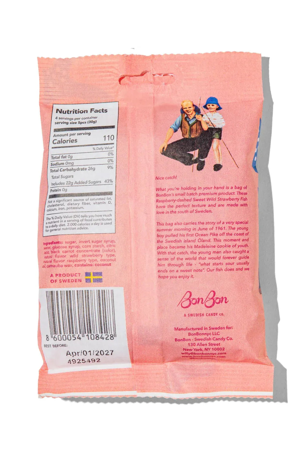 Sweet Wild Strawberry Fish - Swedish Candy 5.2oz (150g)