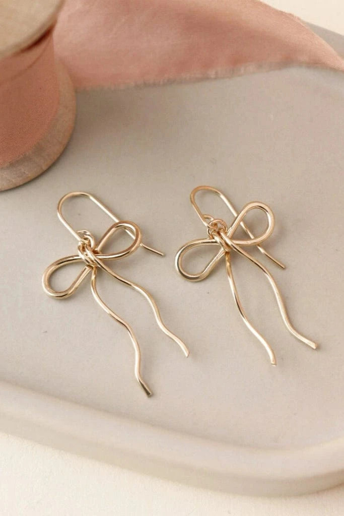 Coquette Bow Earrings - Silver