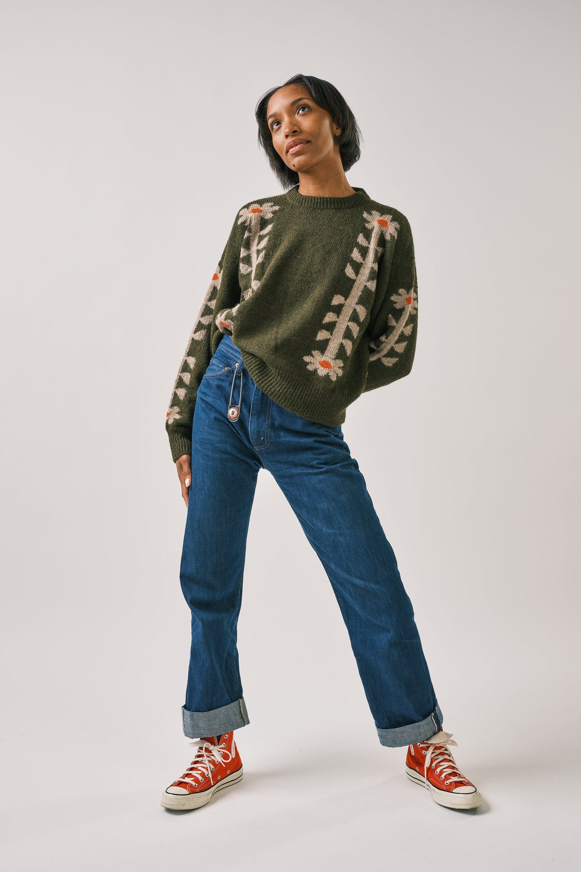 Flower Power Sweater - Moss