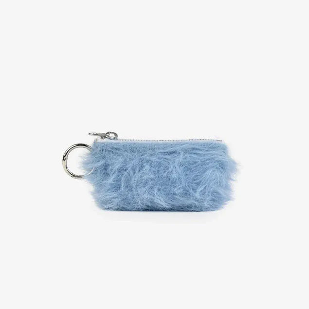 Faux Fur Pouch Bag Charm - Periwinkle