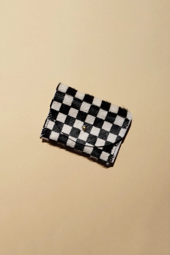 Cardholder - Checkered Hair On Hide