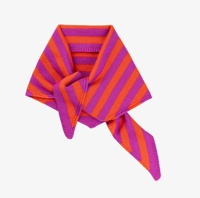 Simple Stripe Triangle Scarf - Poppy Magenta
