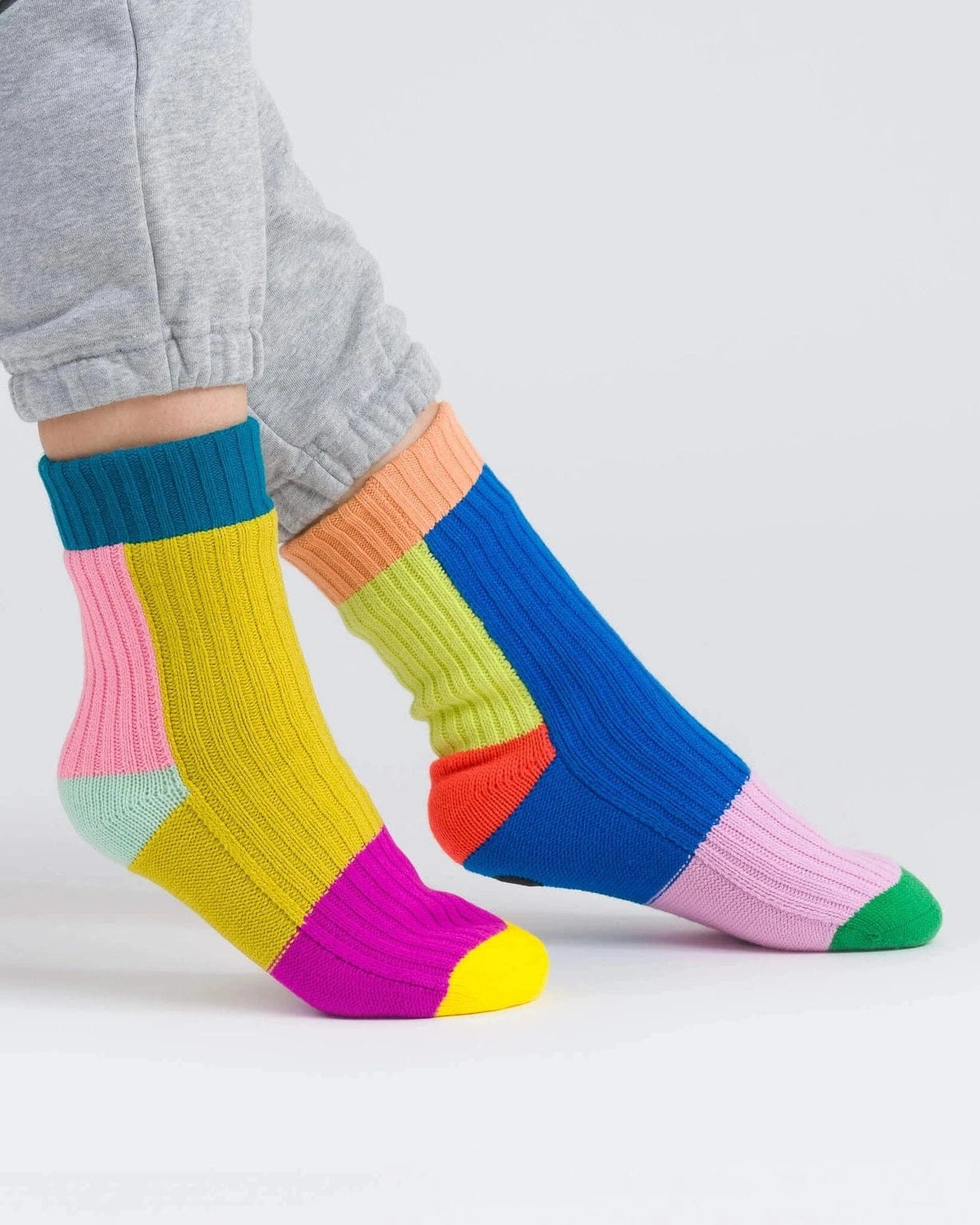 Mismatch House Socks - Rainbow