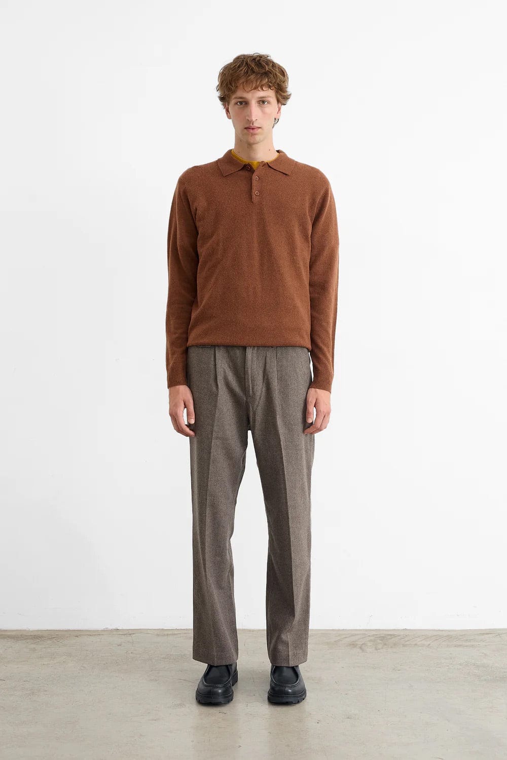 Wool Polo - Chocolate