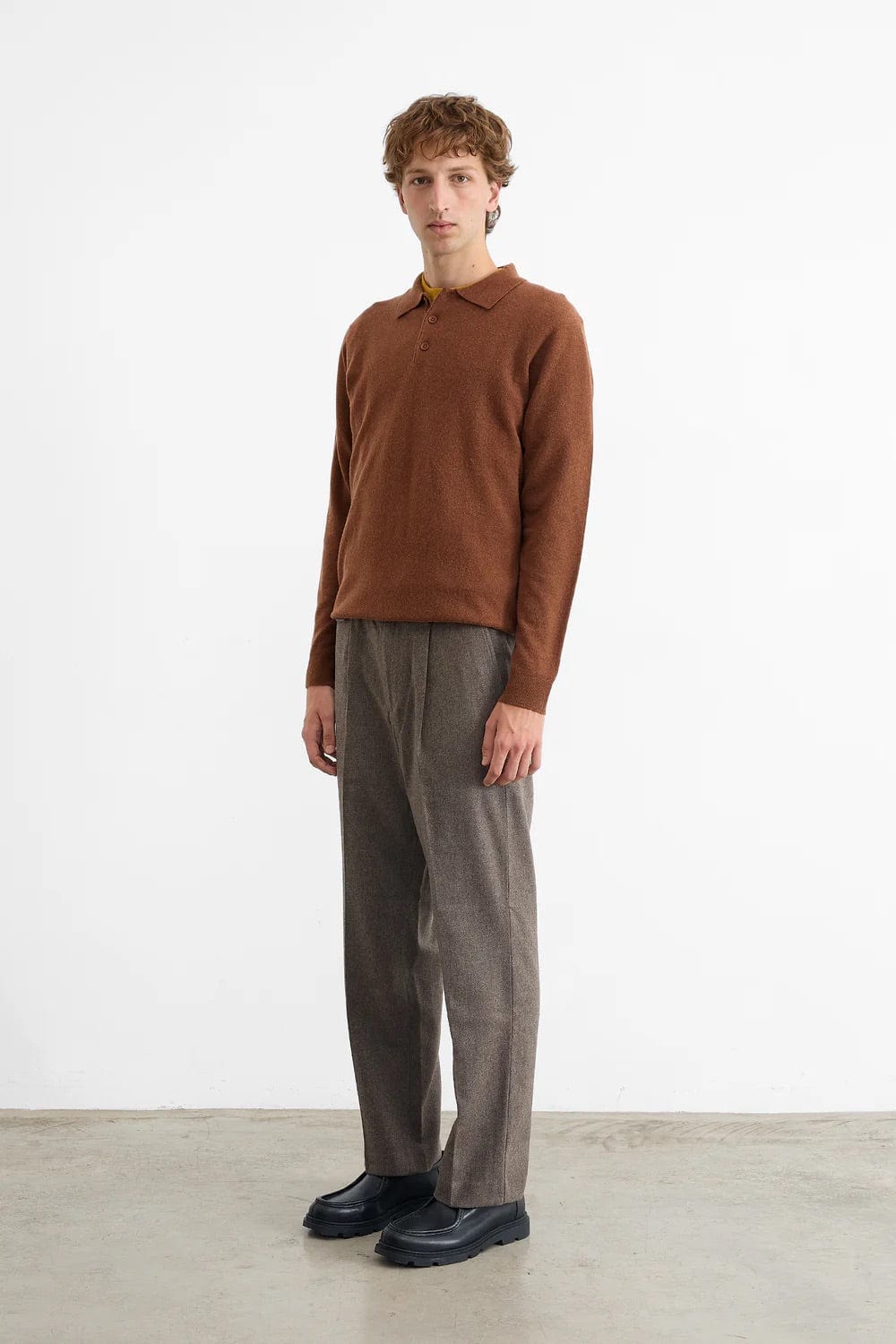 Wool Polo - Chocolate