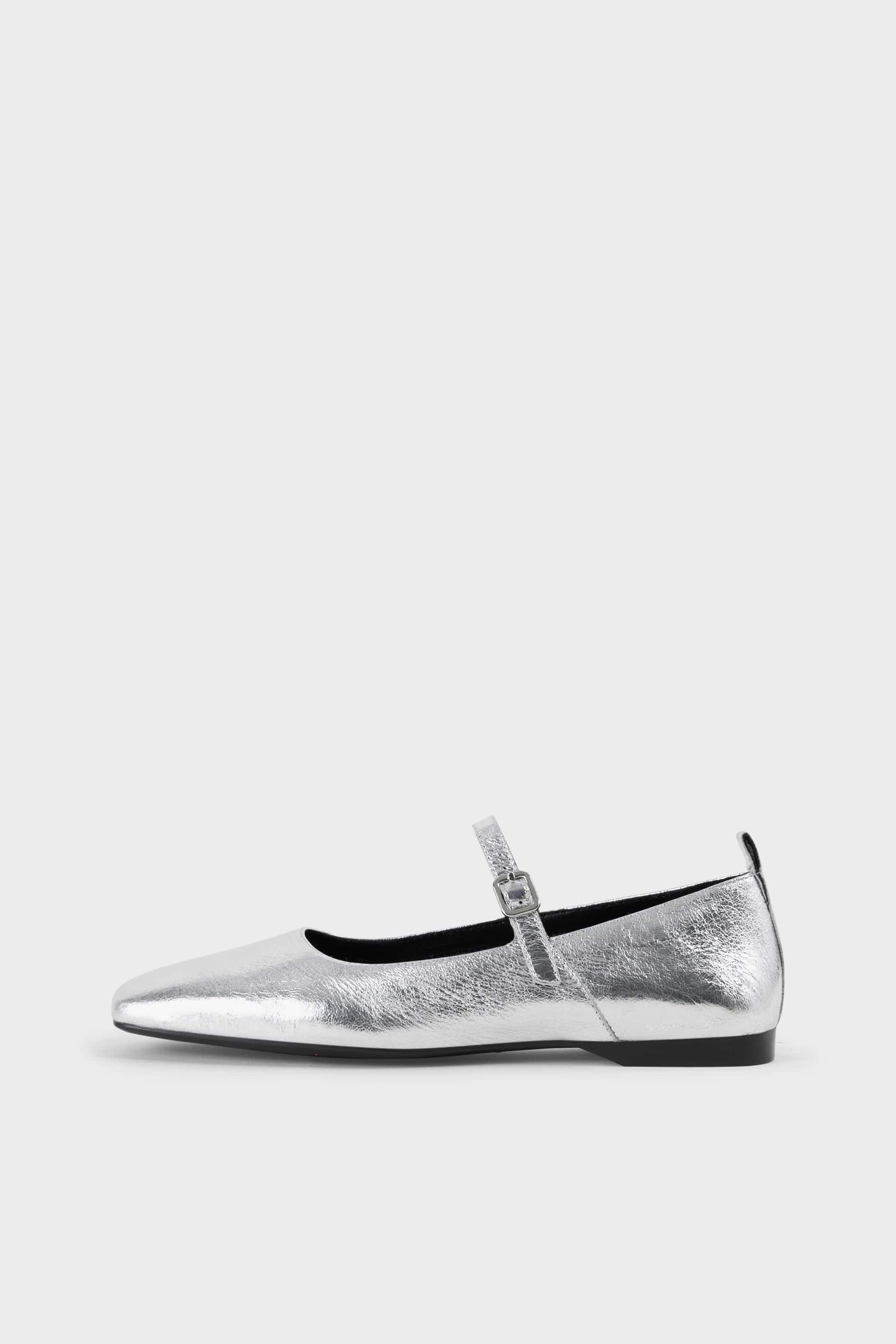 Delia Mary Jane Flat - Silver