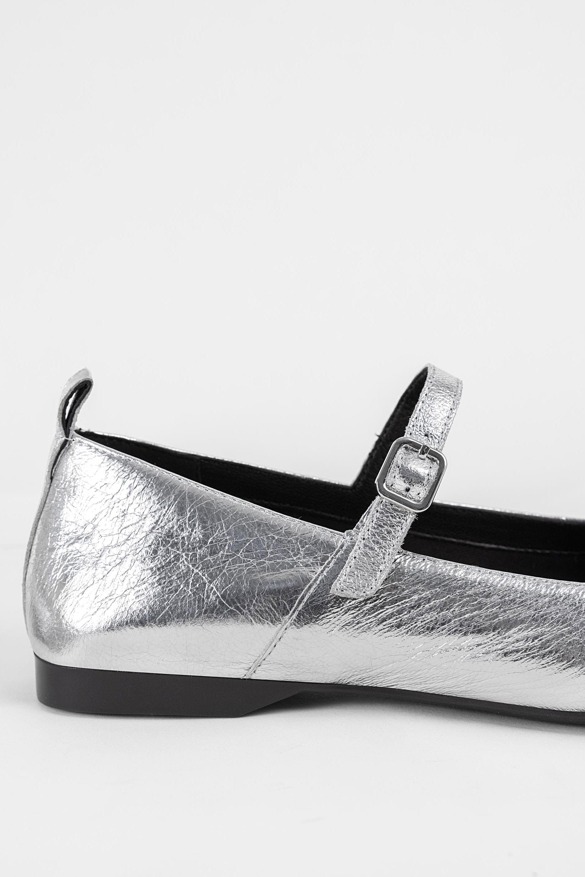 Delia Mary Jane Flat - Silver