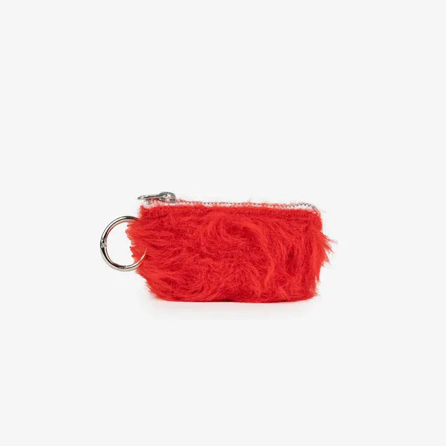 Faux Fur Pouch Bag Charm - Poppy