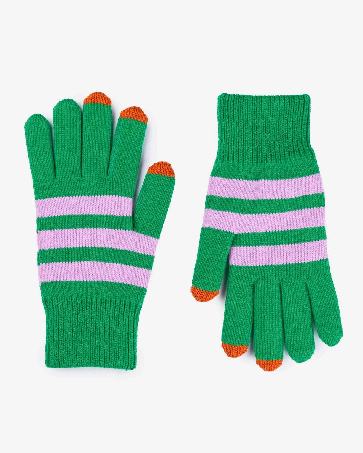 Stripe Touchscreen Gloves -  Kelly Lilac