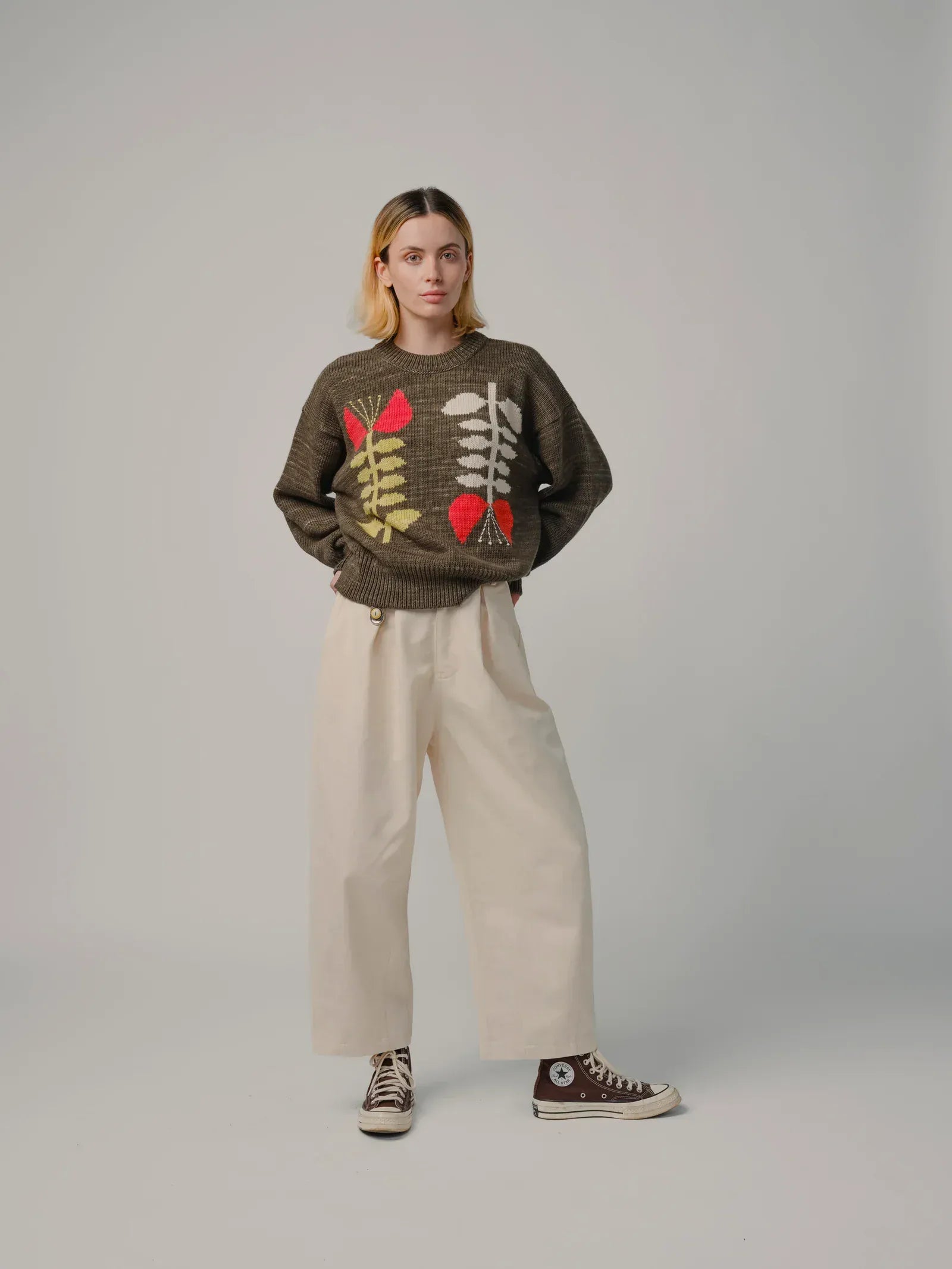 Denim Woven Pant - Natural