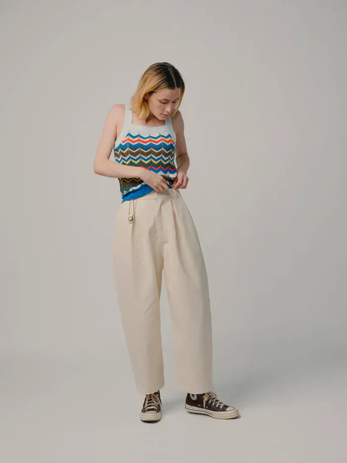 Denim Woven Pant - Natural
