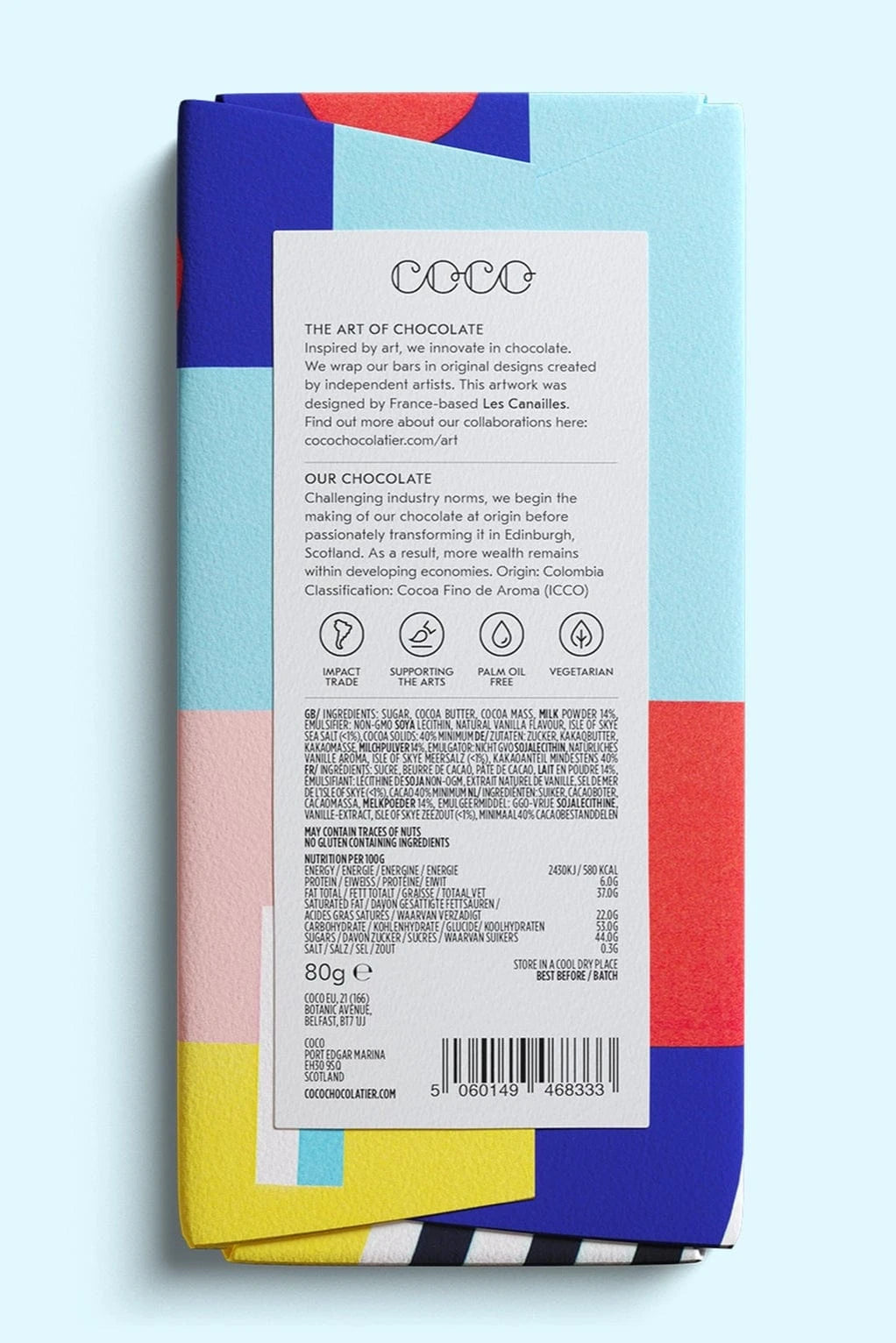 Isle of Skye Sea Salt Milk Chocolate Bar (80g)