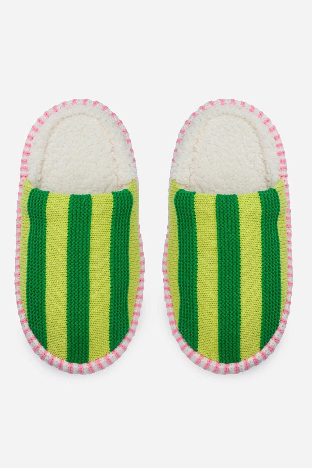 Super Stripe Slide Slippers - Lime Green