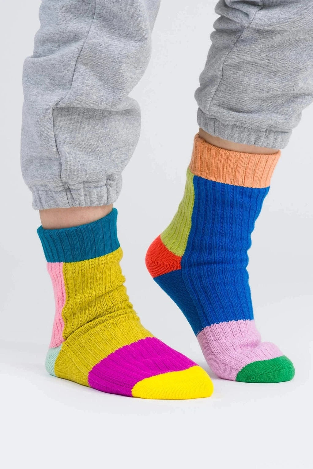 Mismatch House Socks - Rainbow
