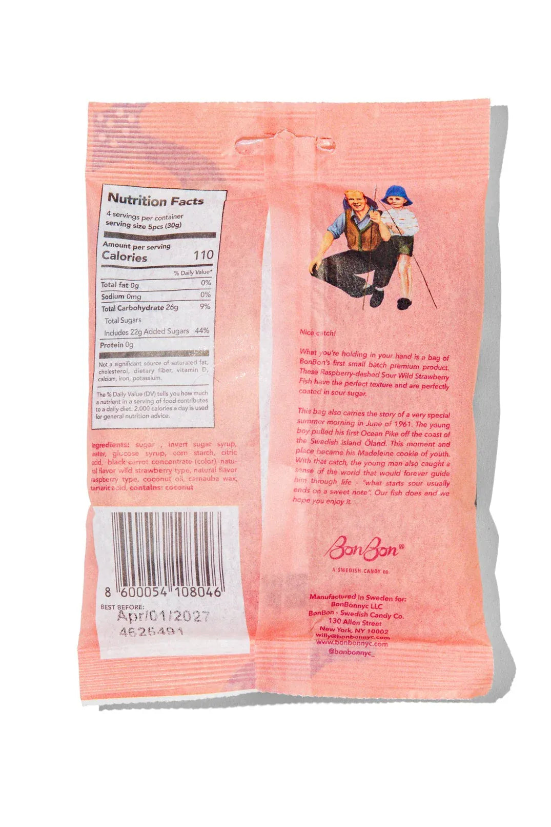 Sour Wild Strawberry Fish - Swedish Candy 5.2oz (150g)