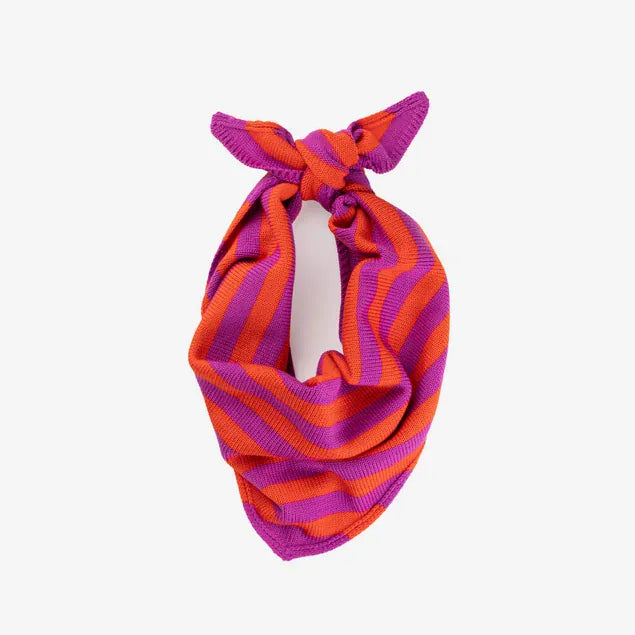 Simple Stripe Triangle Scarf - Poppy Magenta