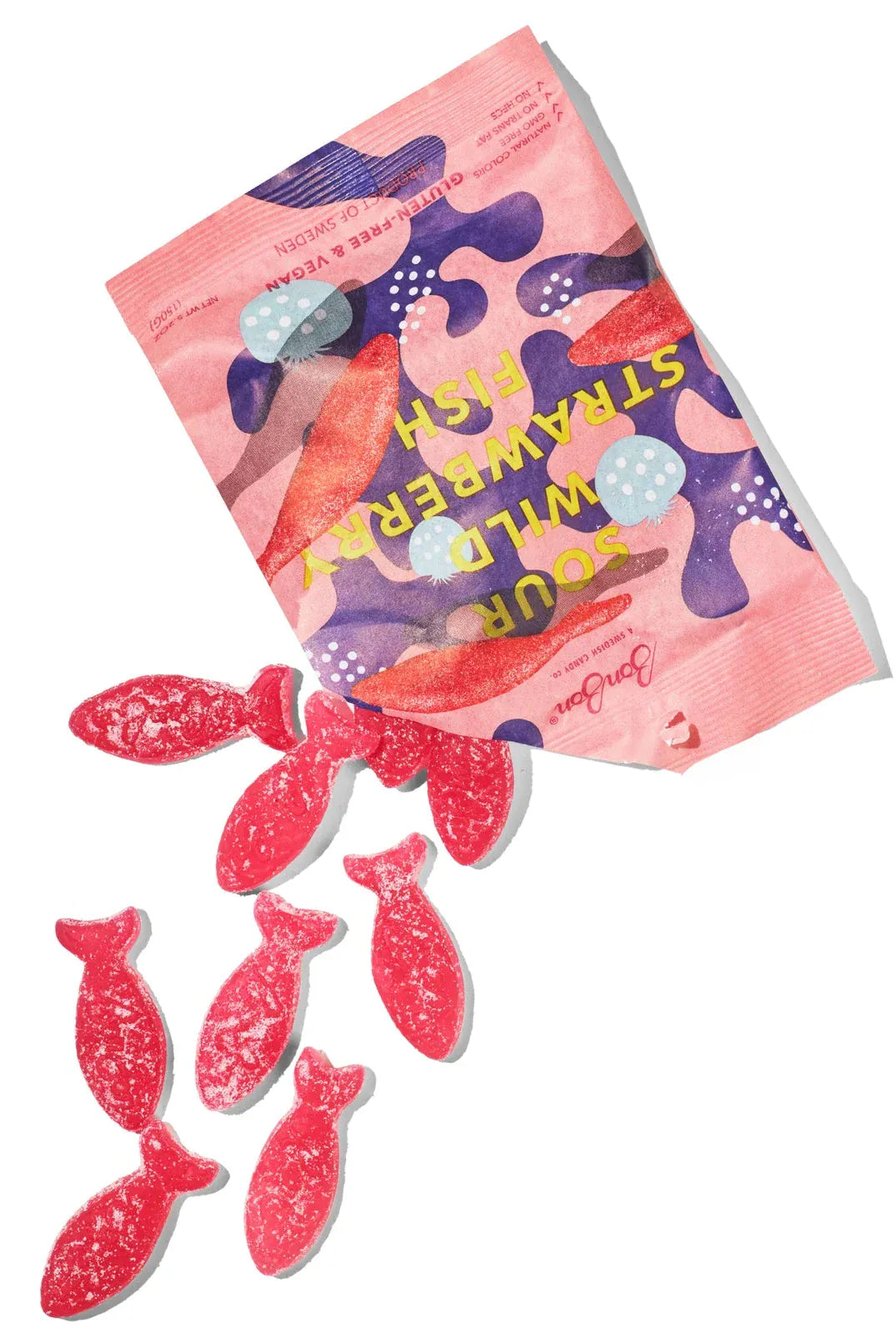 Sour Wild Strawberry Fish - Swedish Candy 5.2oz (150g)