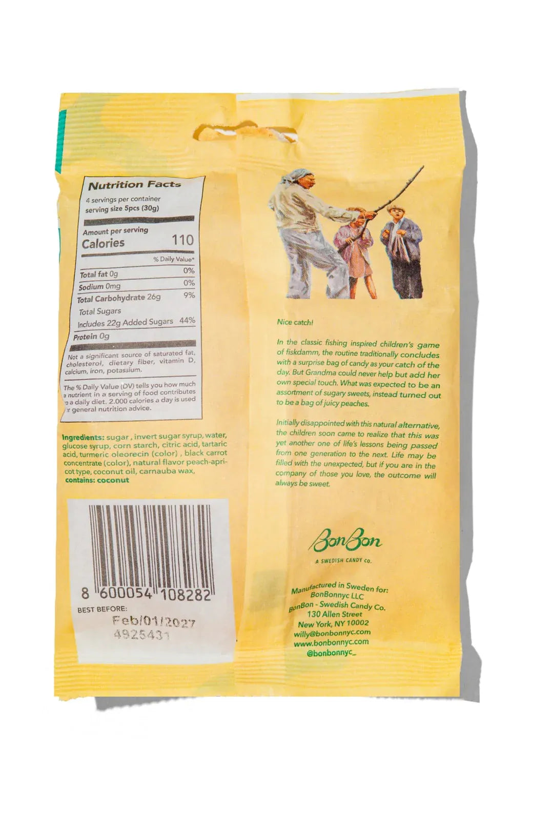 Sour Peach Fish - Swedish Candy 5.2oz (150g)