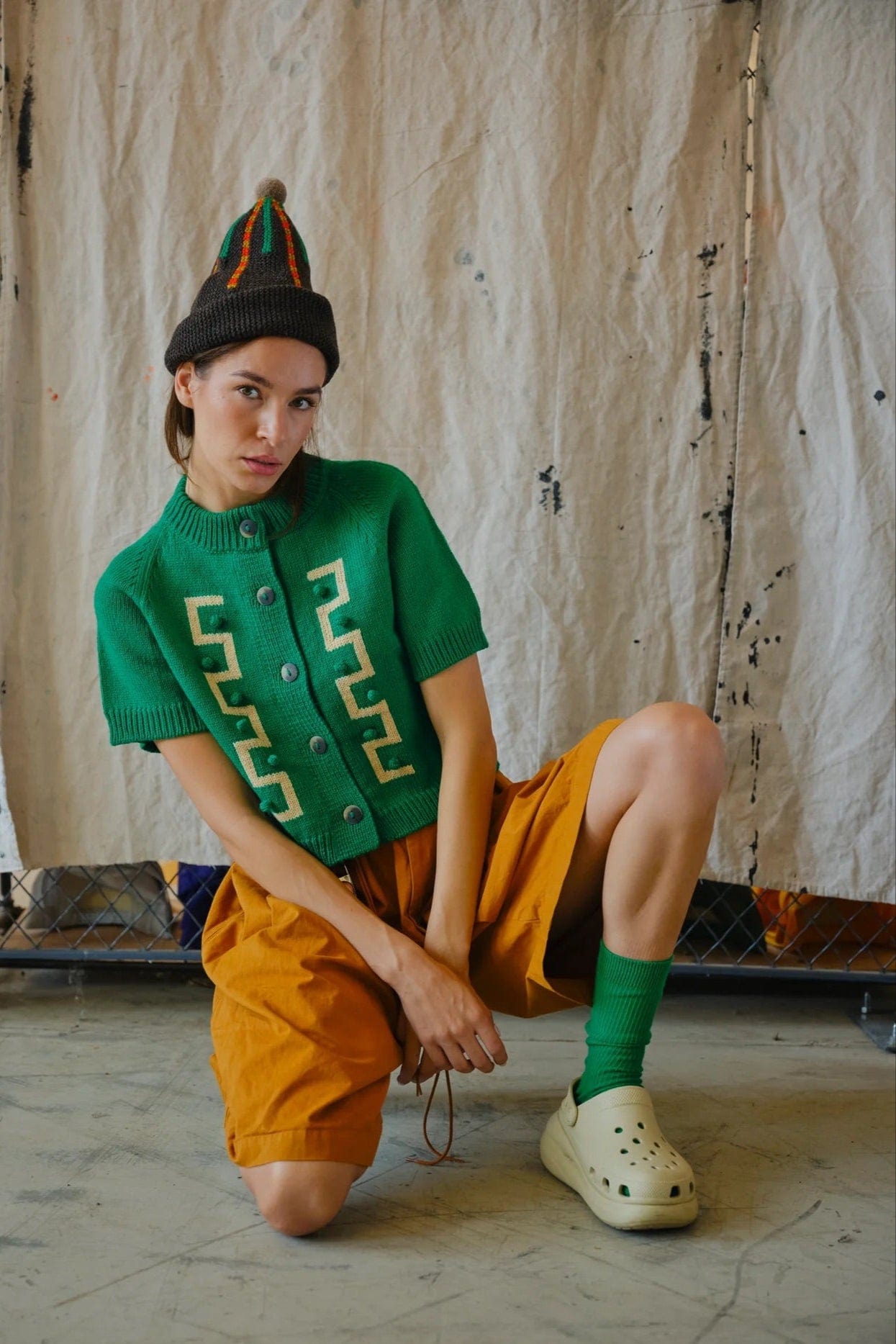 Key Cardigan Tee - Kelly Green