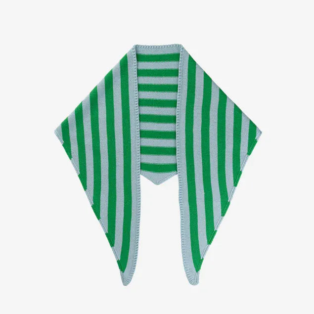 Simple Stripe Triangle Scarf - Kelly Stone Blue
