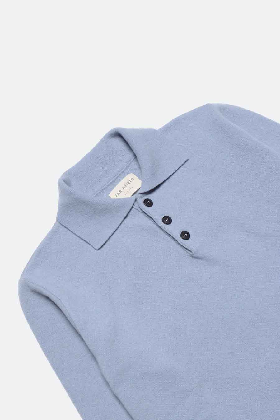 Kier Knit Polo - Silver Blue