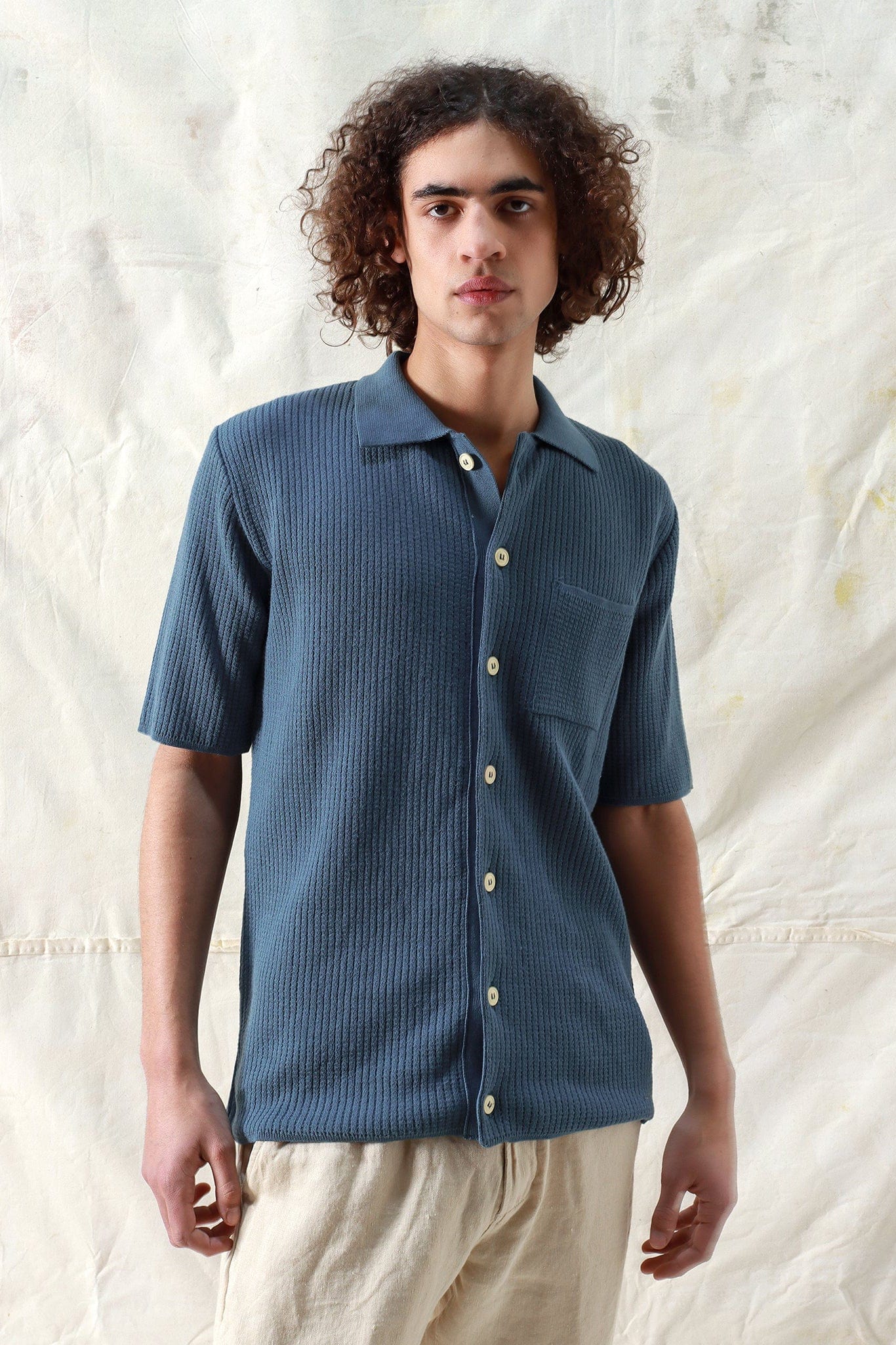 Heitor Knitted Shirt - Blue