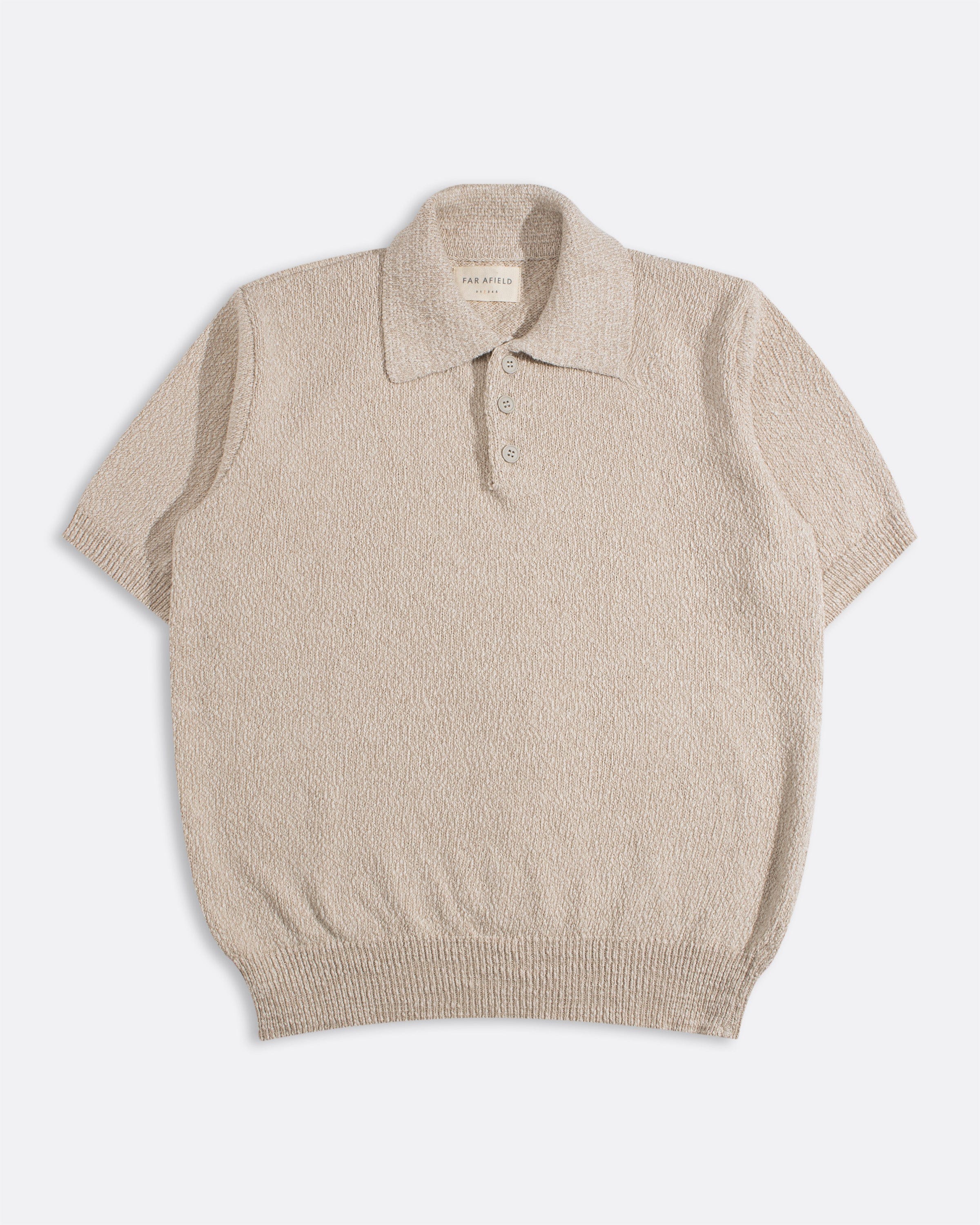 Kier Knitted Polo - Sand / White