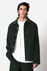 Evans Corduroy Overshirt - Bottle Green
