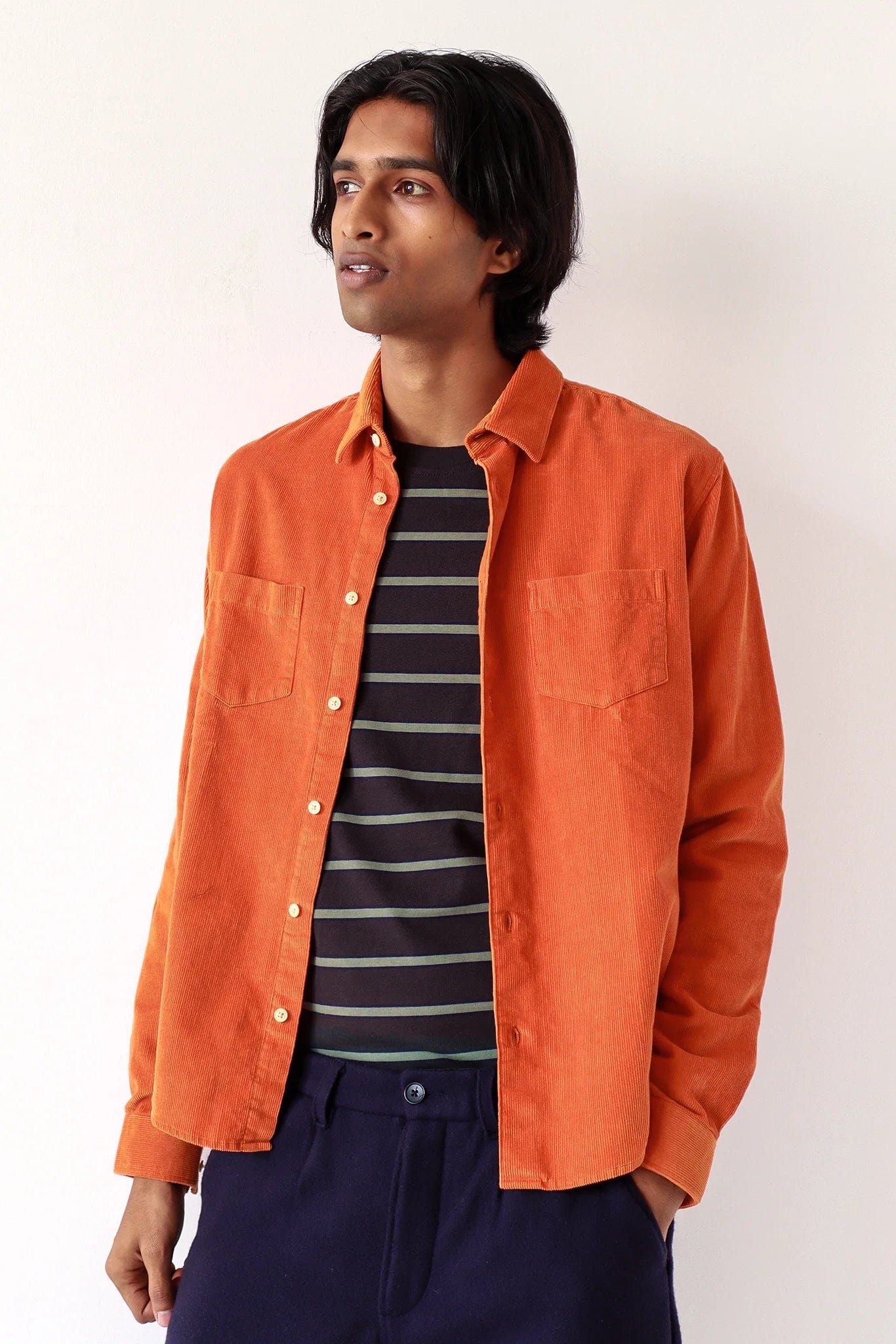 Classic Corduroy Shirt - Burnt Orange