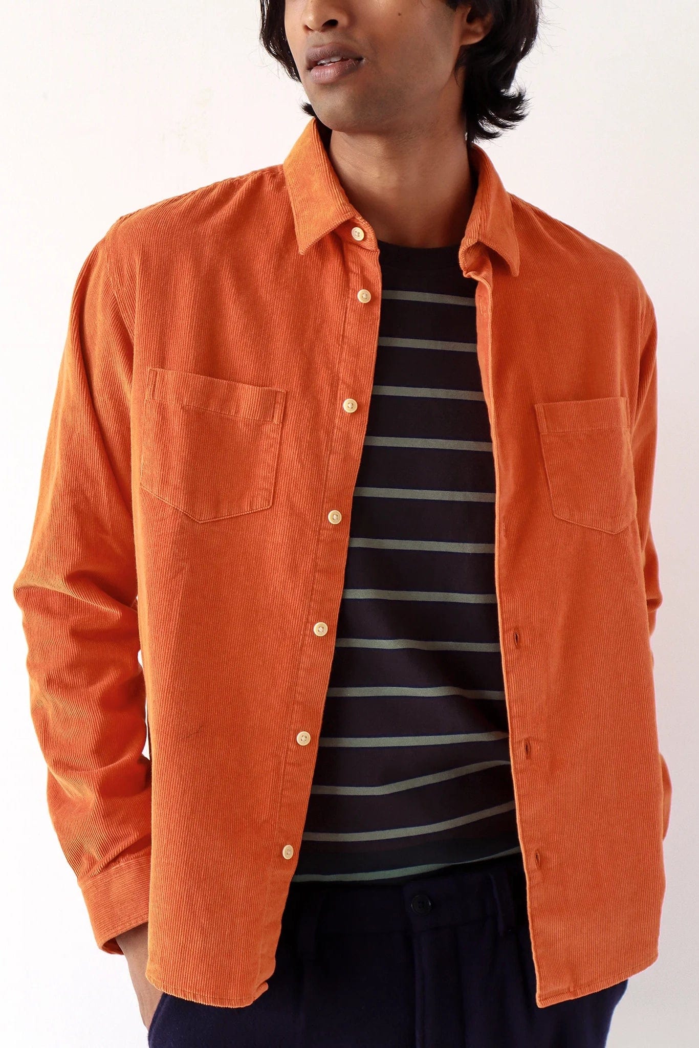 Classic Corduroy Shirt - Burnt Orange