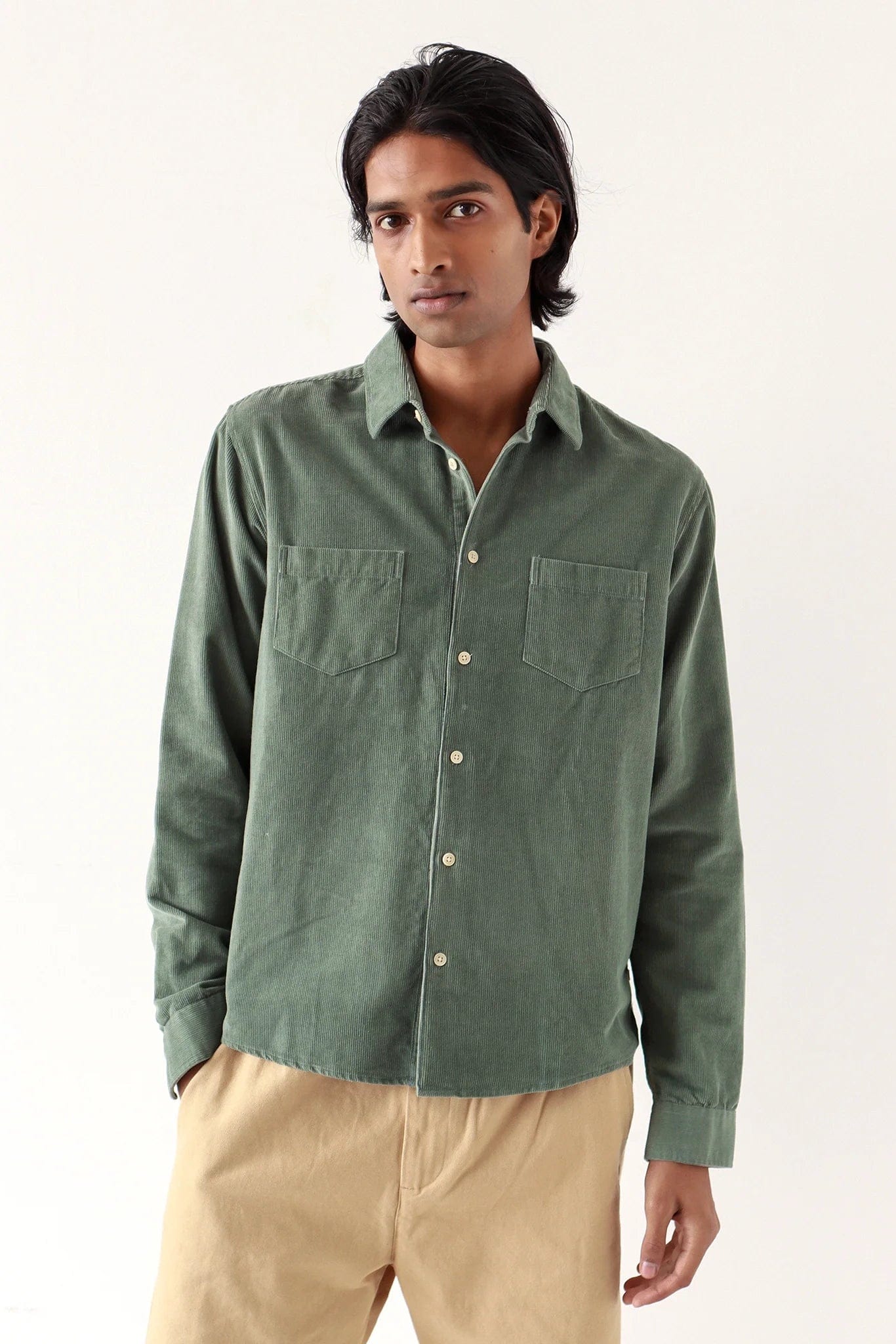 Classic Corduroy Shirt - Sage