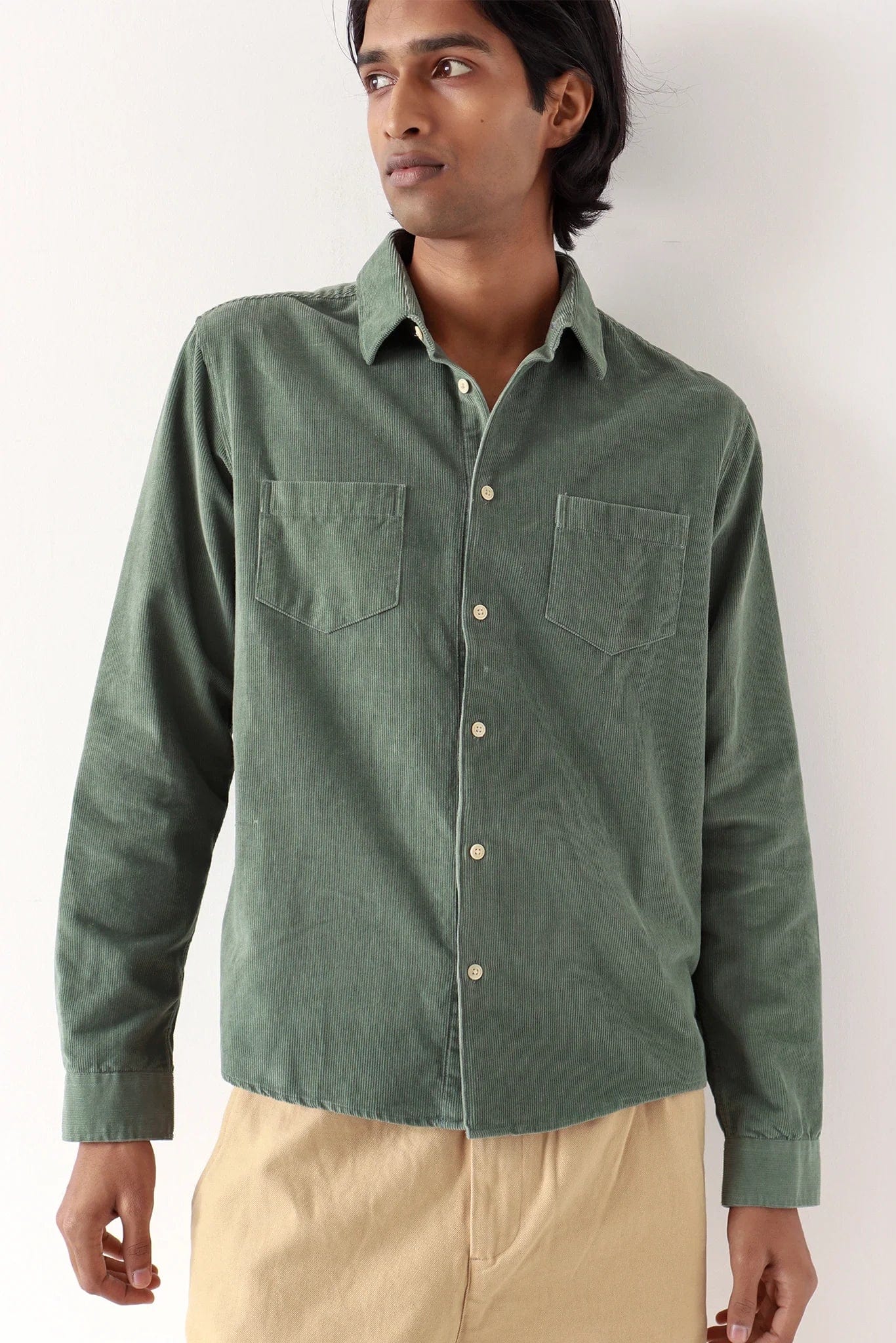 Classic Corduroy Shirt - Sage