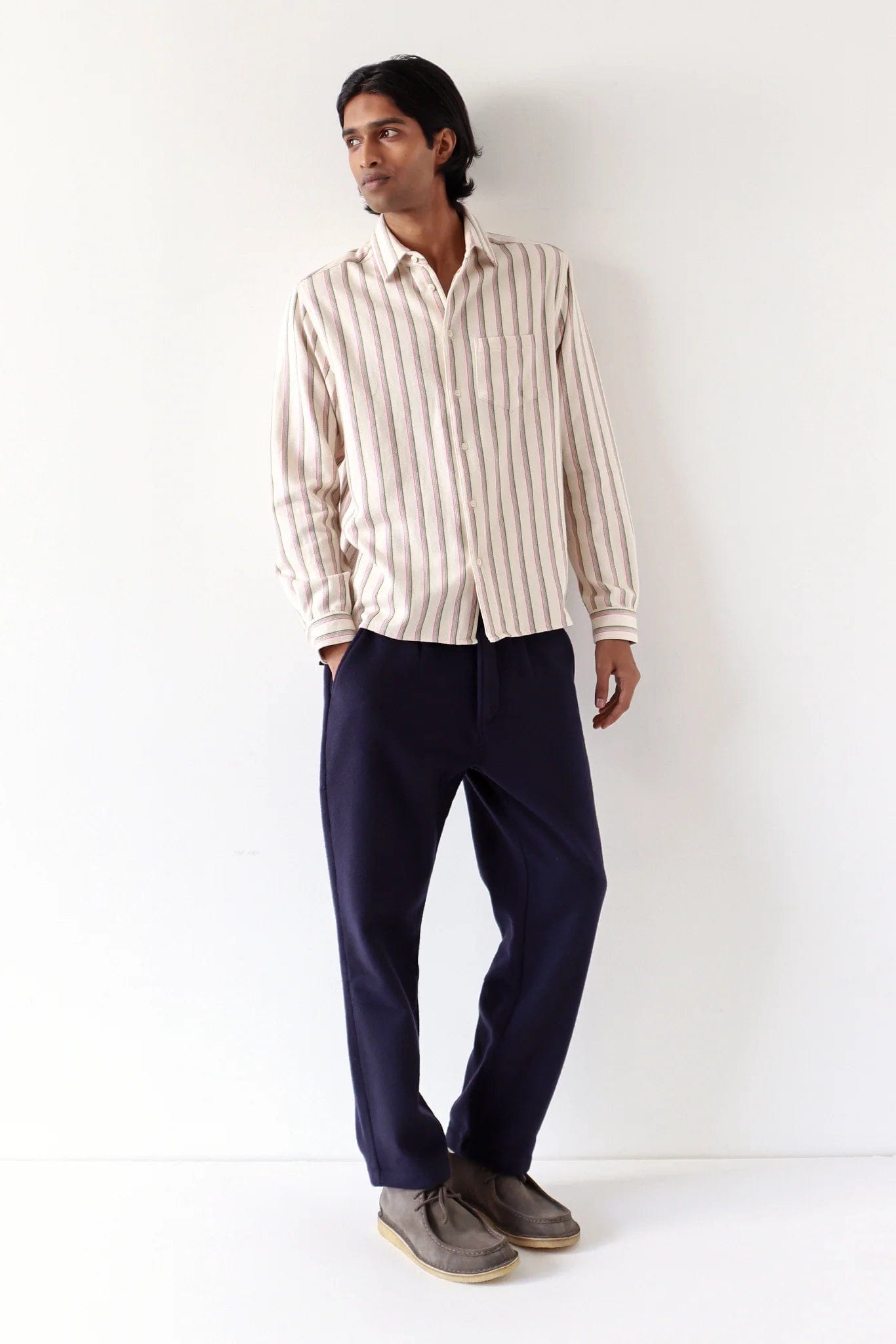 Classic Shirt - White Kuki Stripe