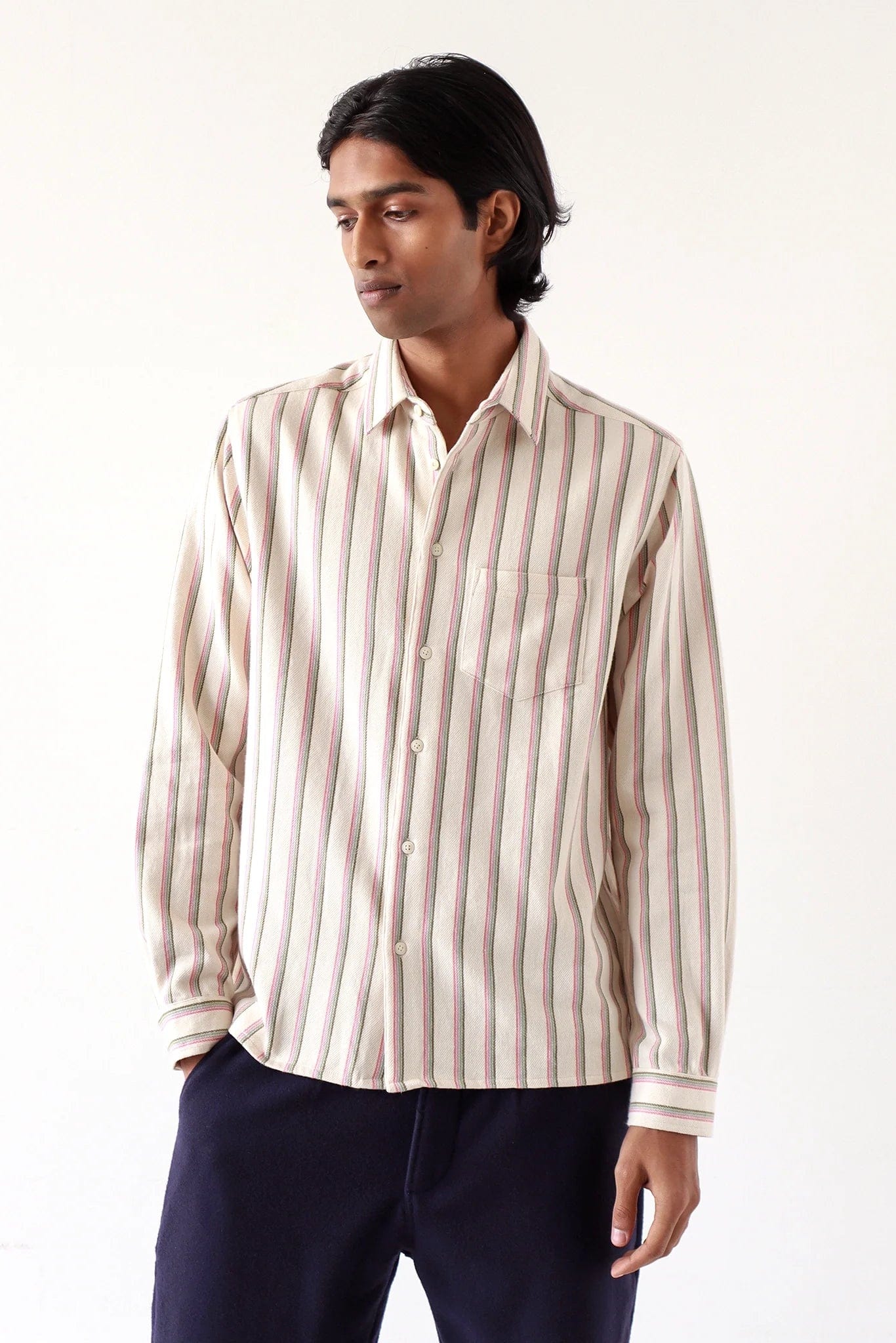 Classic Shirt - White Kuki Stripe