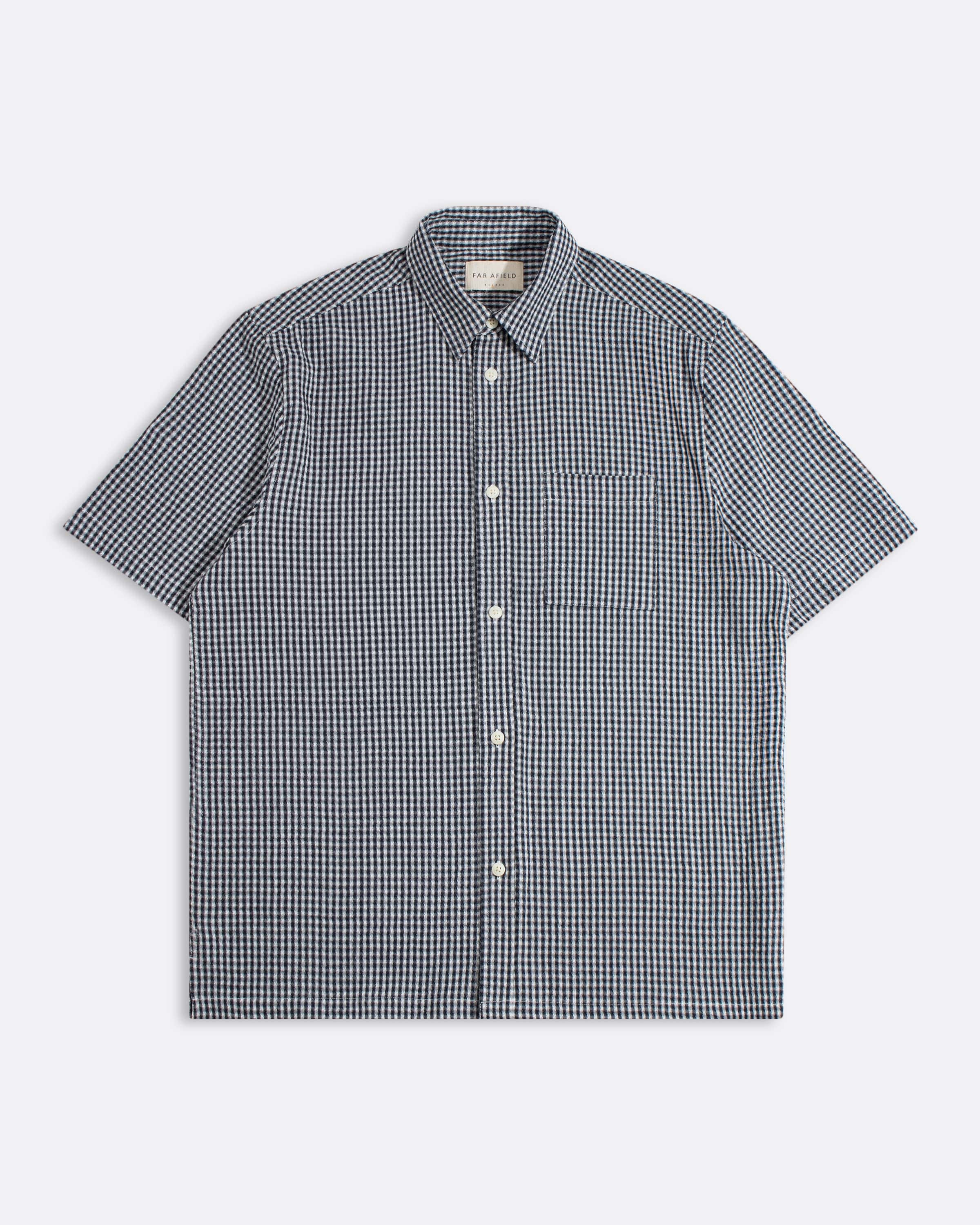 Costa Shirt - Navy Gingham Check