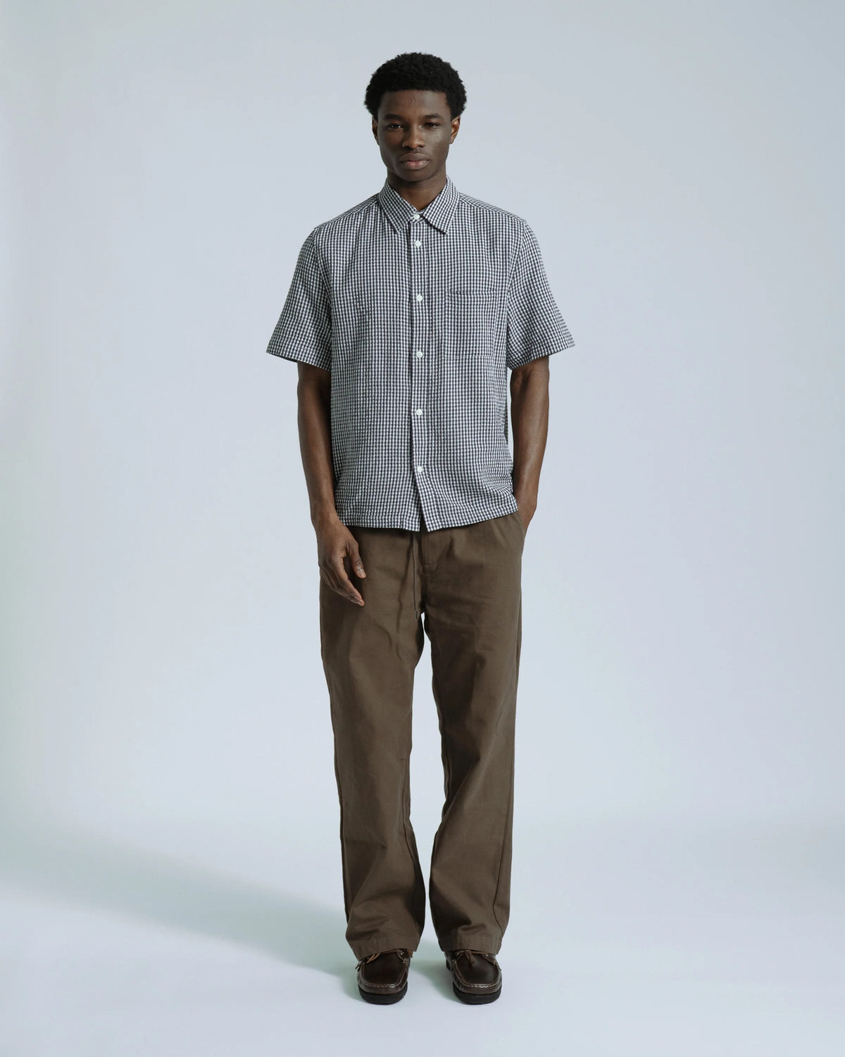 Costa Shirt - Navy Gingham Check