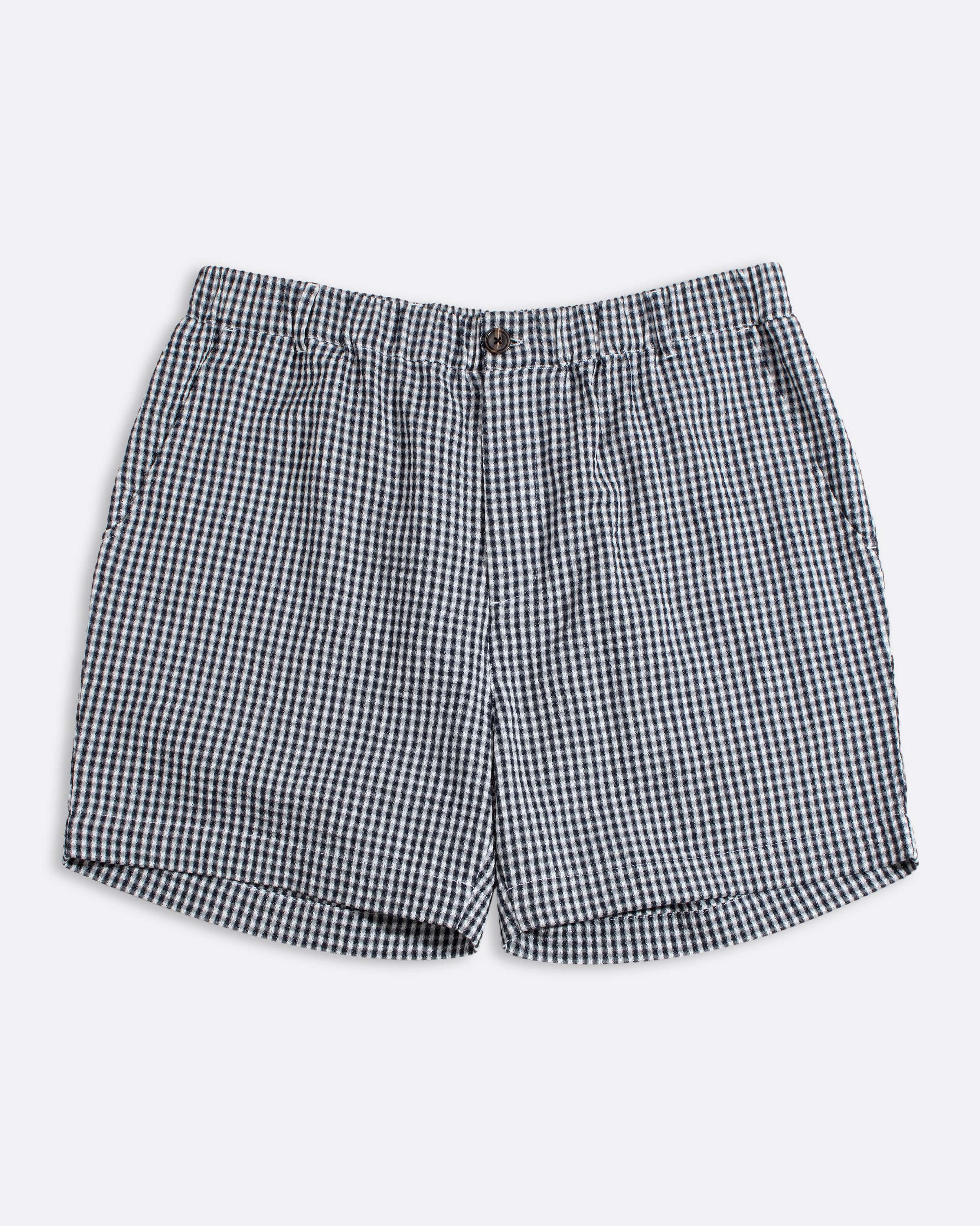 Dekk Shorts - Navy Gingham Stripe