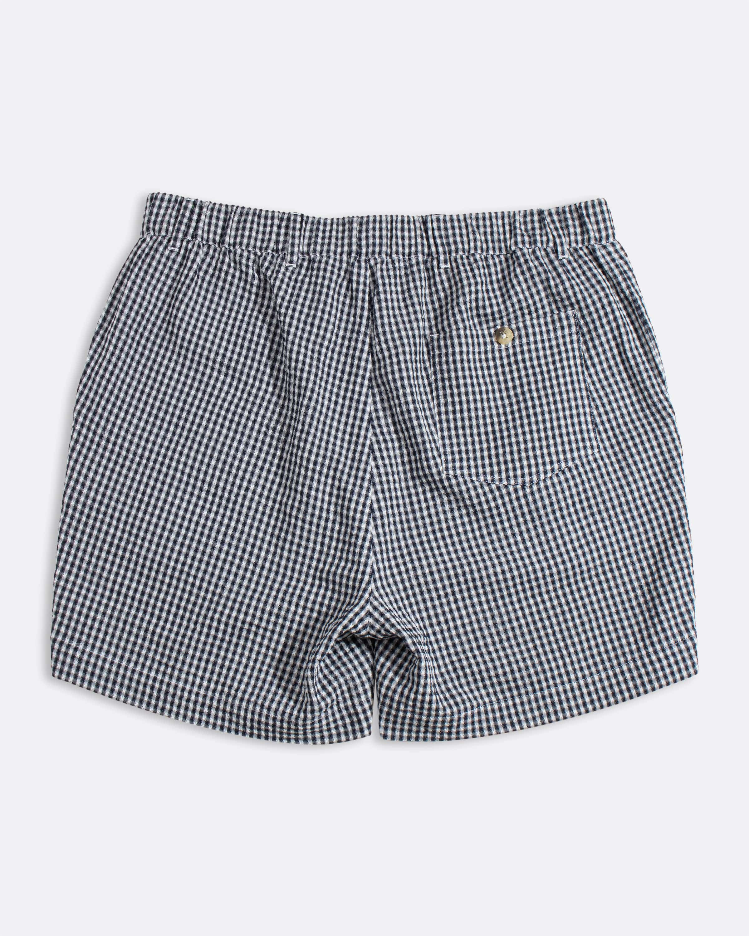 Dekk Shorts - Navy Gingham Stripe