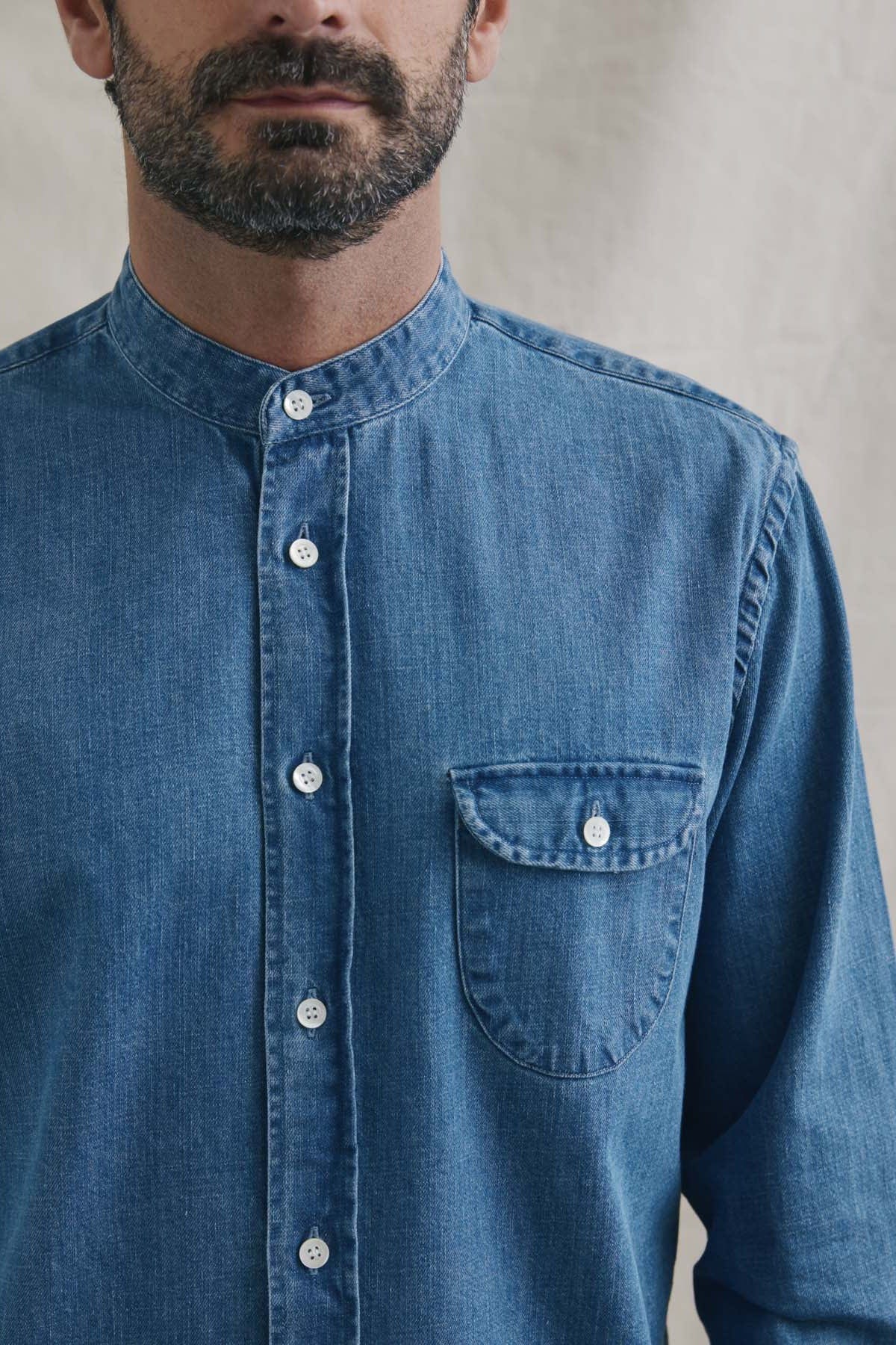 Vieira Shirt - 1/2 Bleach Denim