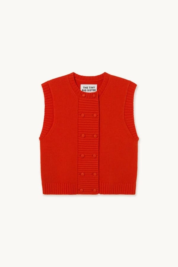 Buttoned Vest - Summer Red