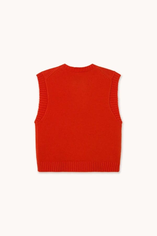 Buttoned Vest - Summer Red
