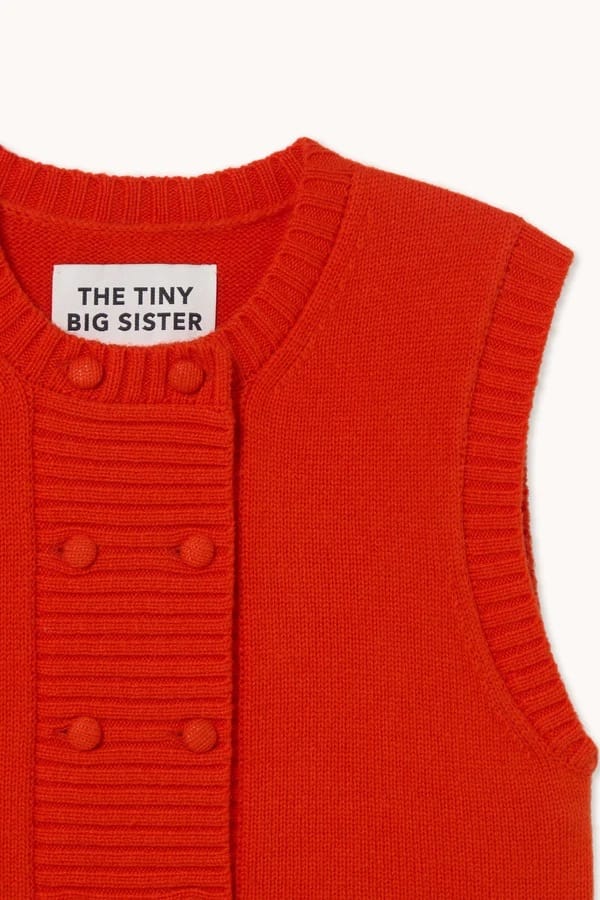 Buttoned Vest - Summer Red