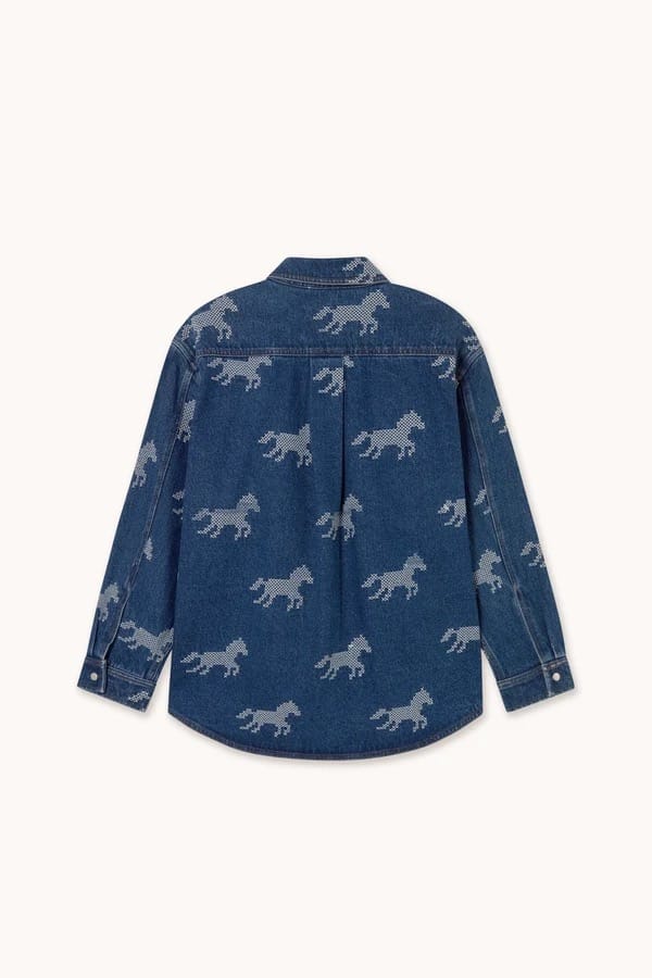 Horse Embroidery Denim Shirt