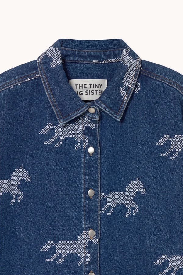 Horse Embroidery Denim Shirt